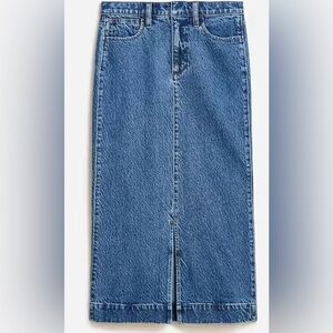 J Crew Classic Blue Denim Midi Skirt